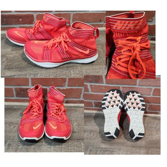 NIKE Free Train Virtue RED w/ Hyper Orange Training Running Shoes Mens 11.5 - Picture 1 of 8